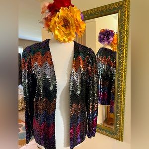 Vintage Sequin Multi Statement Jacket - M